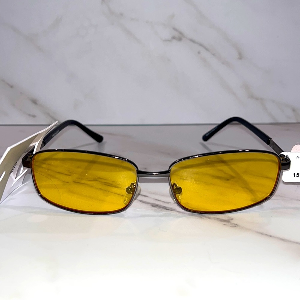 NEW BP rectangle yellow sunglasses